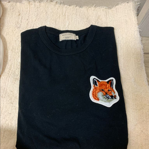 정품 메종키츠네 폭스헤드 빅헤드 반팔 블랙 s 새상품