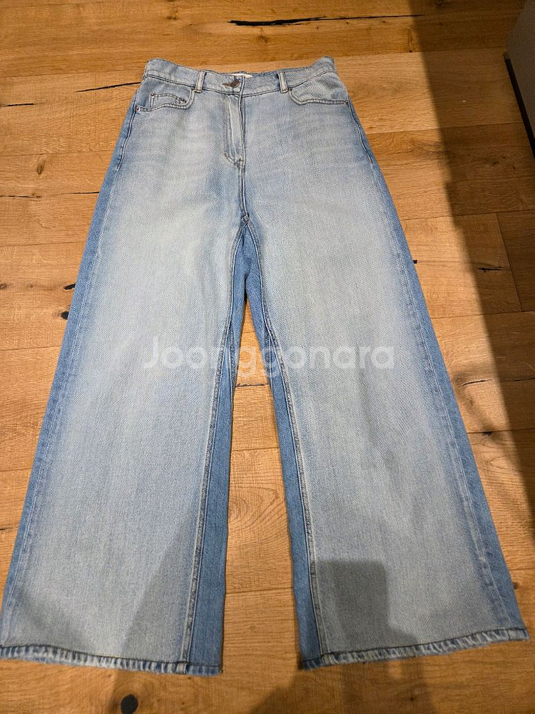 확내림>올해상품))타임 인서트 패널 워시드 와이드 데님--7