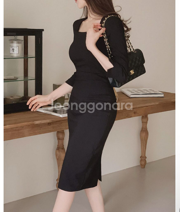 프롬데이원 자체제작 레피나도 홀터스퀘어 롱원피스--2