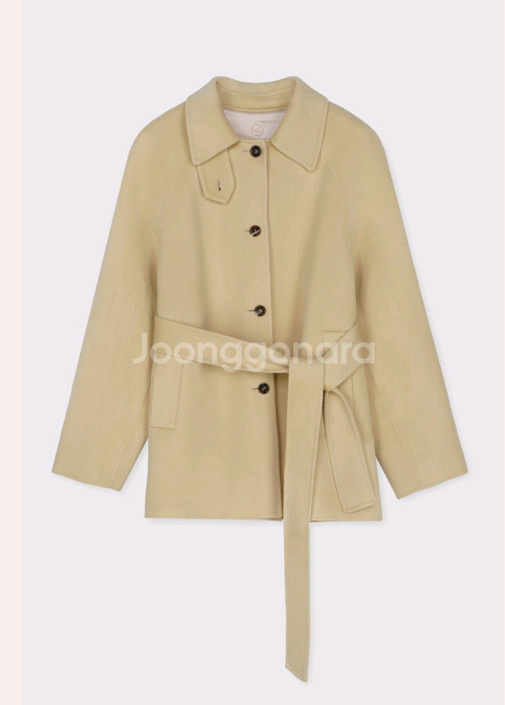 가격인하,새상품) 유메르 바넷 숏 코트 버터베이지--0