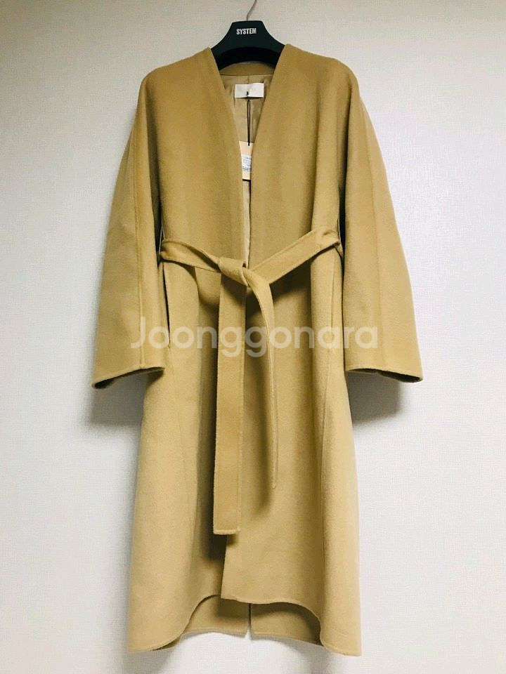 (새상품) SJSJ 한섬 캐시미어 블렌디드 로브코트--0