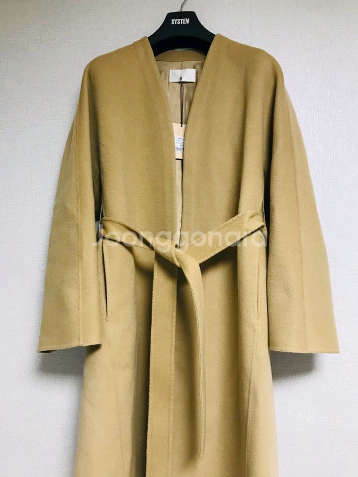 (새상품) SJSJ 한섬 캐시미어 블렌디드 로브코트--1