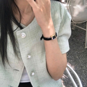 아카이브제이투유 민트 트위드 반팔 자켓