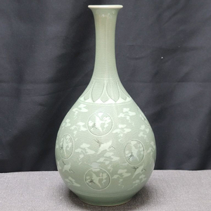 조경요 조경수선생 초기작품 청자 운학문 주병