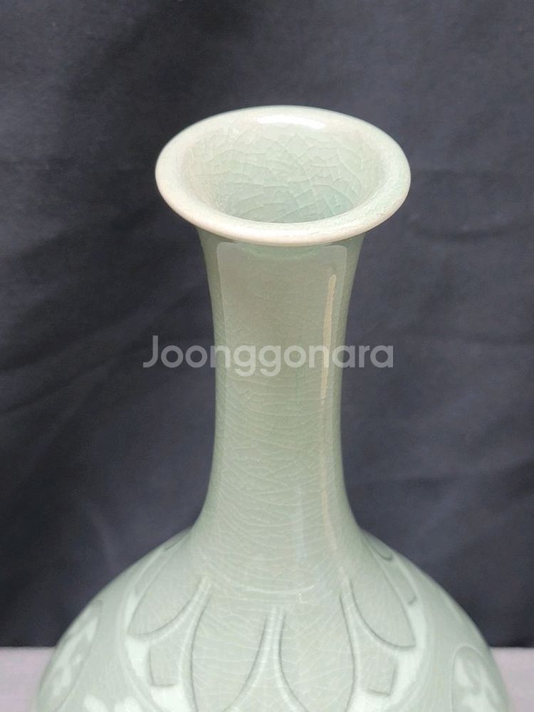 조경요 조경수선생 초기작품 청자 운학문 주병--2