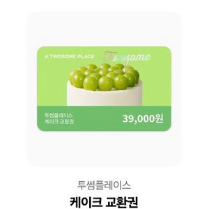 투썸 케이크 교환권 39000원권