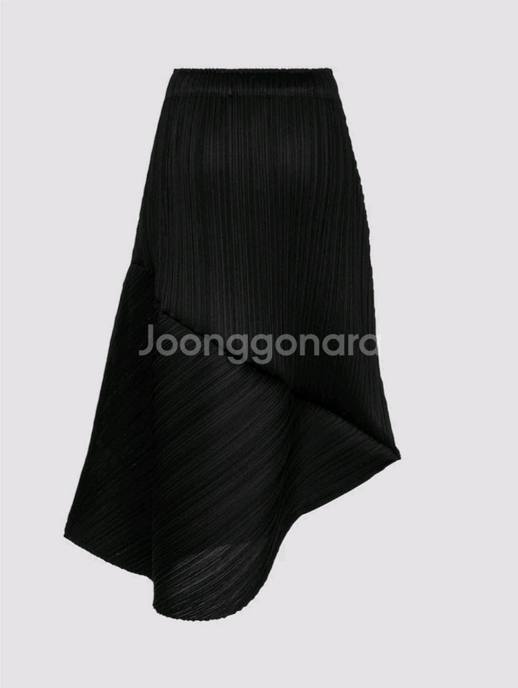 플리츠플리즈 스커트 피넛 스커트 블랙 F사이즈--1