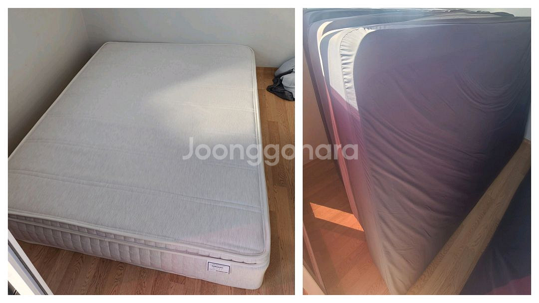 배달가능)매트리스(퀸)+접이식깔판(퀸)+라탄 피콕--1