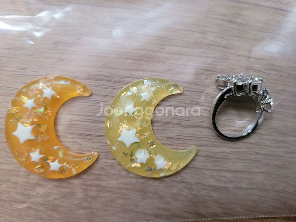 핸드폰꾸미기 장식(새거 아이스크림,달), 반지--0