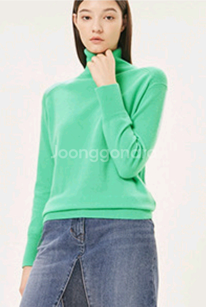 한섬 타임 캐시미어100 터틀넥 니트탑--0