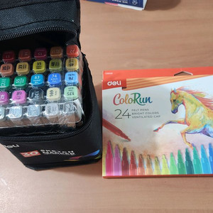 Deli 스케치마커 30 + 펠트펜 24 미개봉 새상품