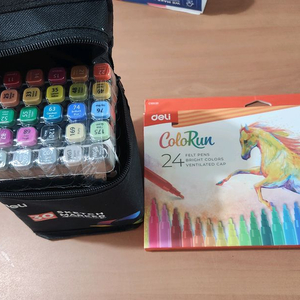 Deli 스케치마커 30 + 펠트펜 24 미개봉 새상품