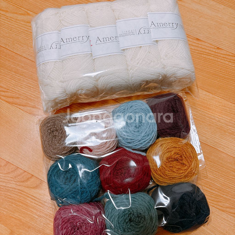 뜨개질 뜨개실 코바늘 블랭킷 키트--1