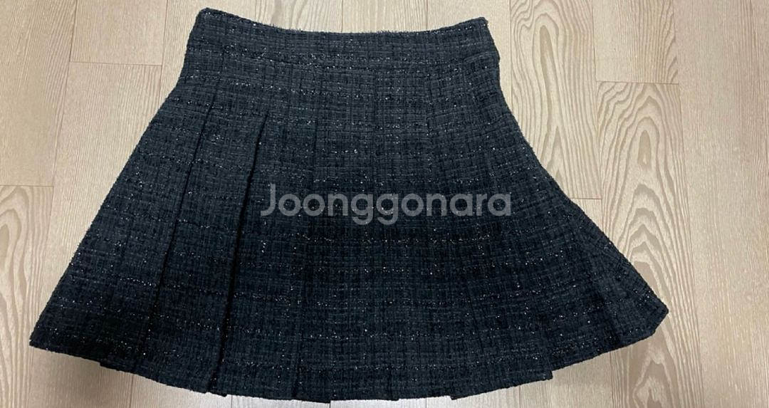 블랙 트위드 보석단추 치마바지 스몰--1