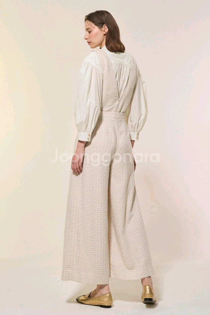 한섬 랑방 투턱 오버롤 팬츠--2