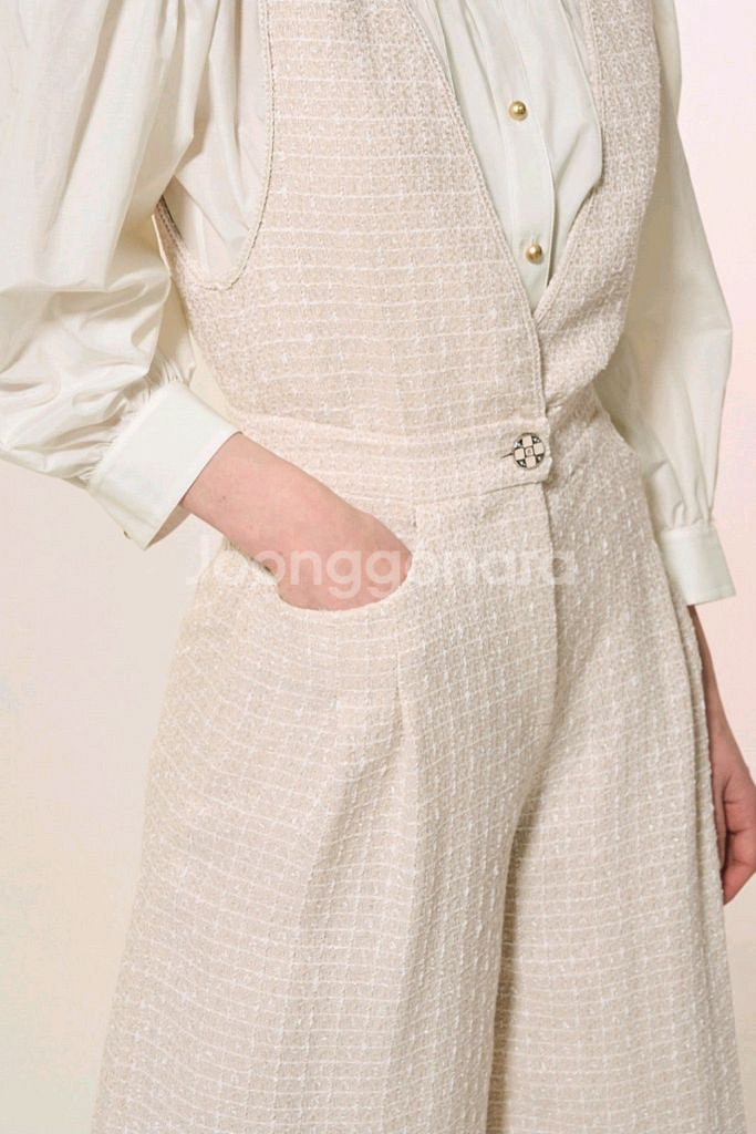 한섬 랑방 투턱 오버롤 팬츠--3