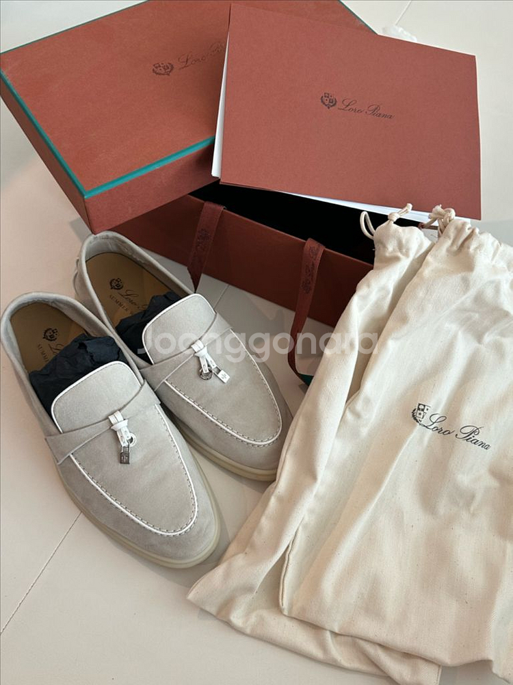 로로피아나 썸머 참스 워크 로퍼 (파우더 펄/38사이즈--0