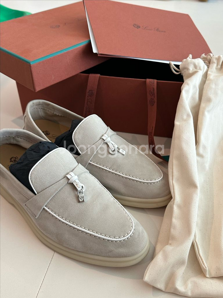 로로피아나 썸머 참스 워크 로퍼 (파우더 펄/38사이즈--1