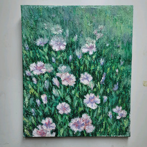 8호 나이프 유화 그림 꽃밭
