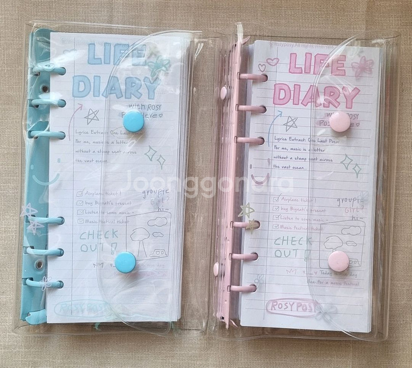 ROSYPOSY 로지포지 6공 다이어리(a6하프),노트--0