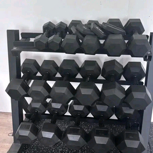 바디엑스 176kg 고무 육각 덤벨 세트 정리