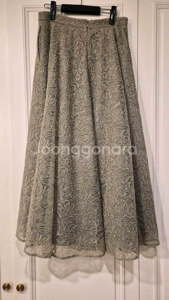 한성 랑방 레이스 자카드 플레어 스커트--6