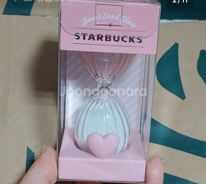 미개봉)스타벅스 발렌타인 스윗러브 모래시계--0