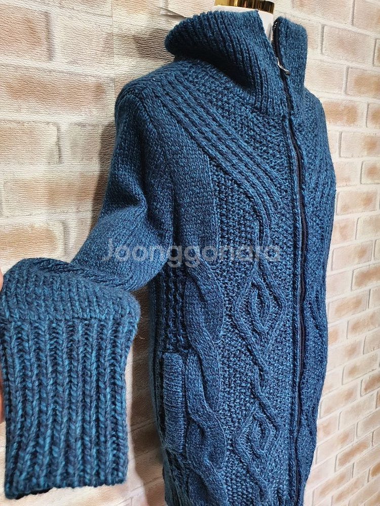 택부착 비지트인뉴욕정품 울알파카 누빔안감 롱집업66마른--0