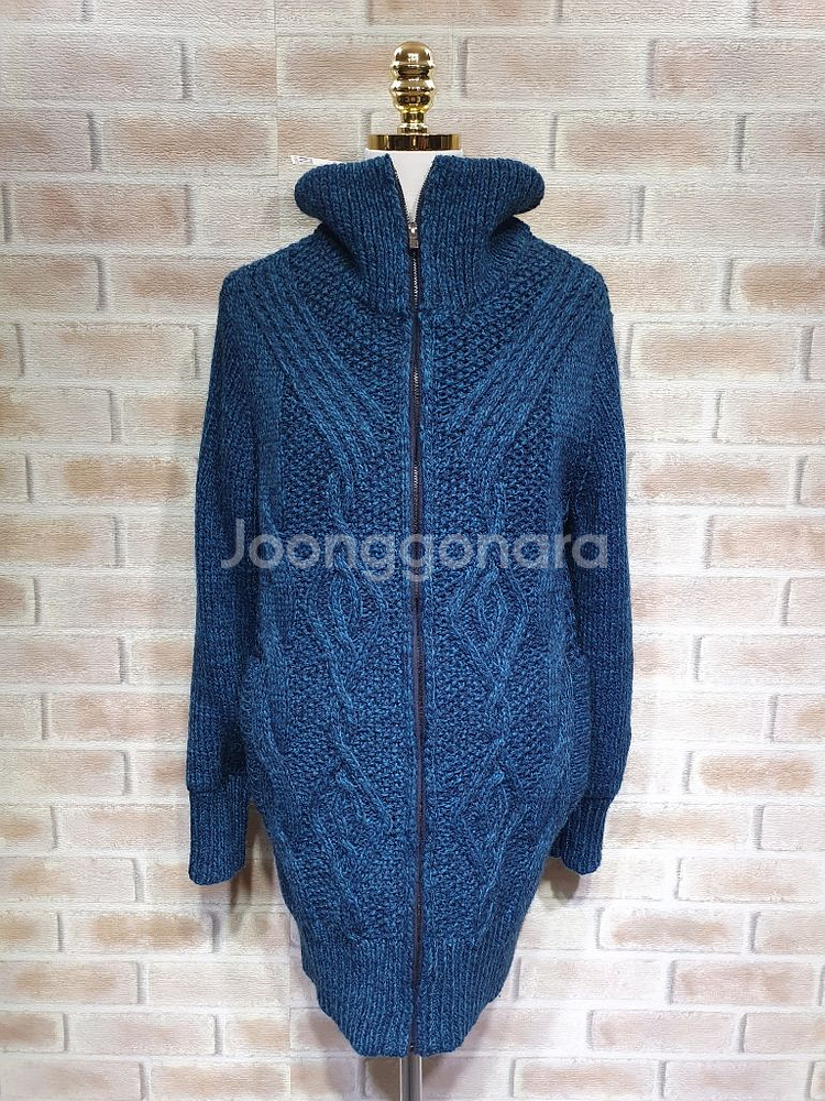 택부착 비지트인뉴욕정품 울알파카 누빔안감 롱집업66마른--7