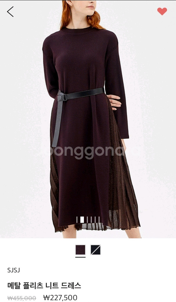 SJSJ 플리츠 니트 롱 원피스--0