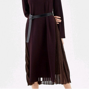 SJSJ 플리츠 니트 롱 원피스