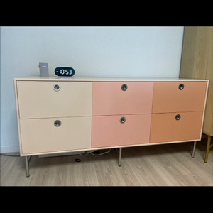 코헨가구 와이드 서랍장 핑크