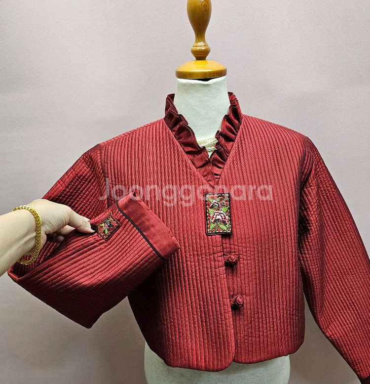 고퀄리티 누비 누빔 생활한복 원피스 자켓 세트 택포--3