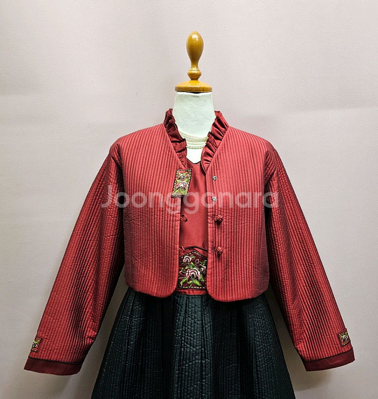 고퀄리티 누비 누빔 생활한복 원피스 자켓 세트 택포--2