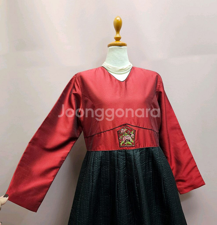 고퀄리티 누비 누빔 생활한복 원피스 자켓 세트 택포--4