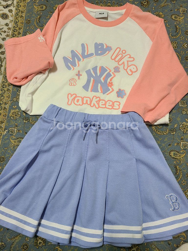 mlb 키즈 엠엘비 티셔츠 치마 세트--0