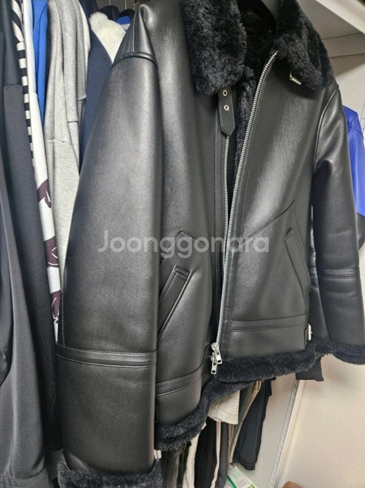 도프제이슨 무스탕 솔리드 무톤 자켓 L--6