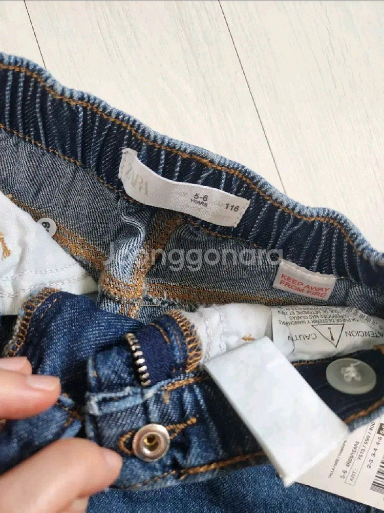 자라키즈 미디데님 스커트 5-6y 새상품--3