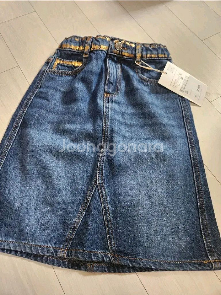 자라키즈 미디데님 스커트 5-6y 새상품--1