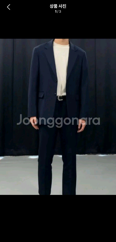 쇼핀 솔리드 싱글 수트셋업 네이비--0