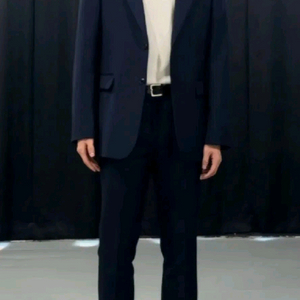 쇼핀 솔리드 싱글 수트셋업 네이비