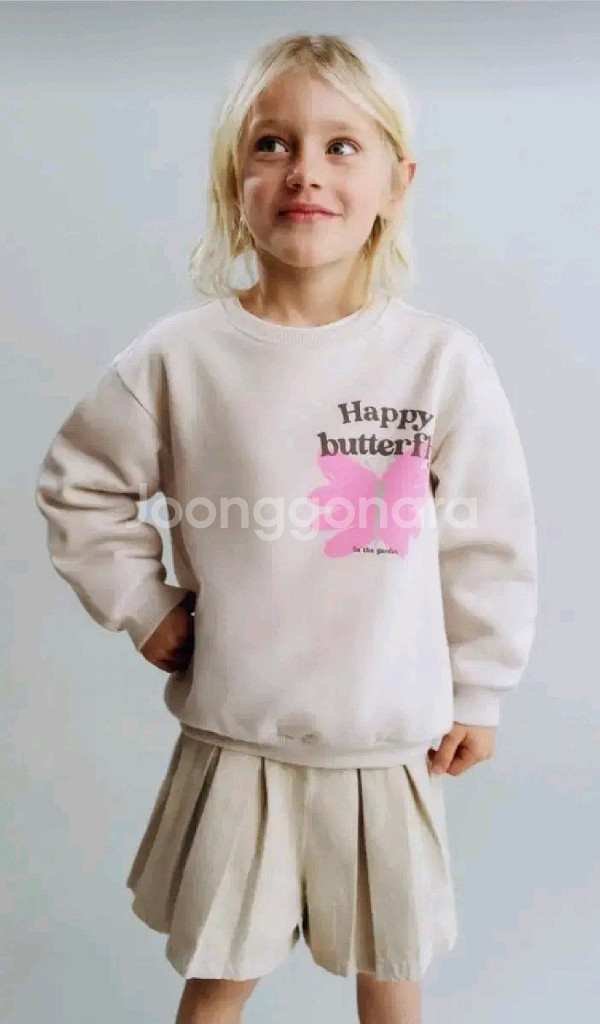자라키즈 네온 버터플라이 스웨트셔츠 4-5y 새상품--3