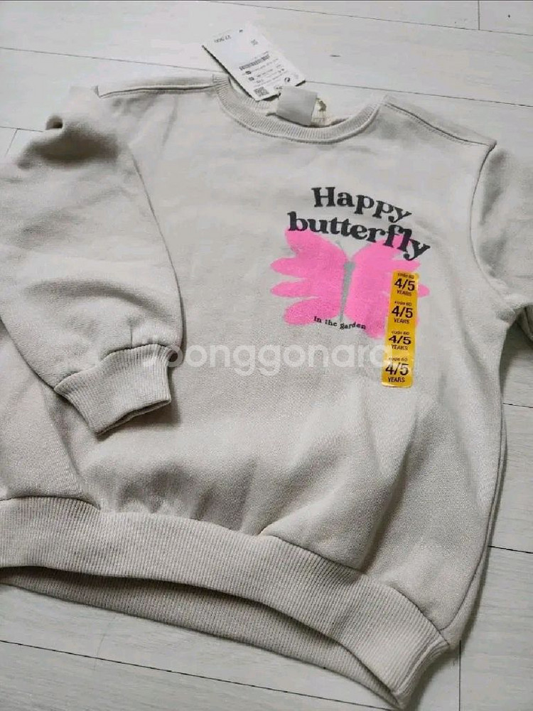 자라키즈 네온 버터플라이 스웨트셔츠 4-5y 새상품--4