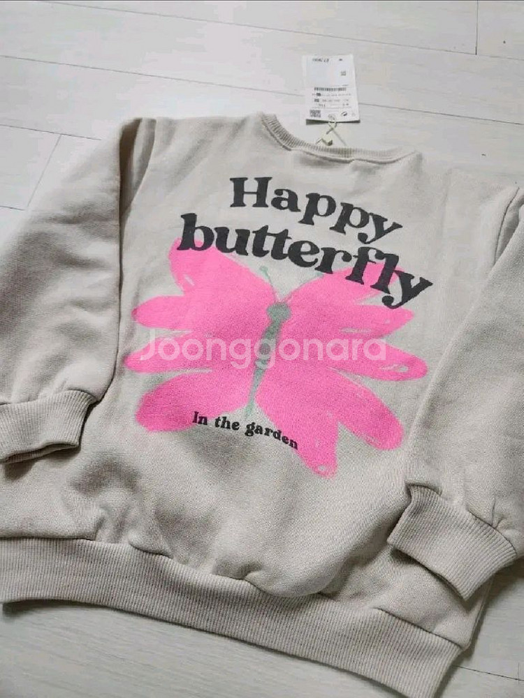 자라키즈 네온 버터플라이 스웨트셔츠 4-5y 새상품--7