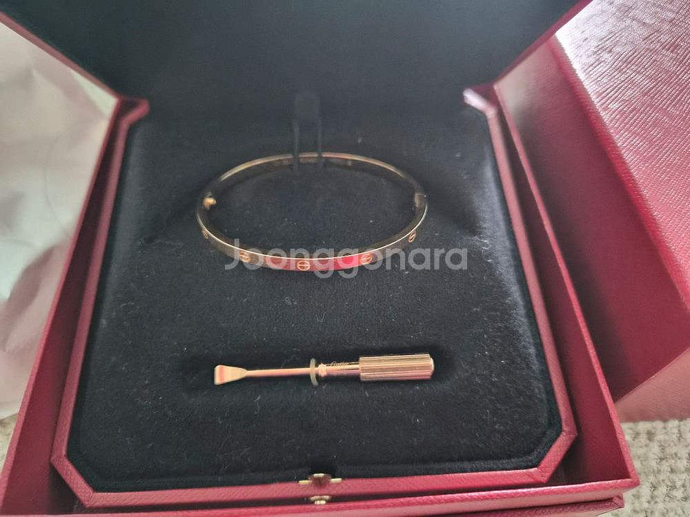 까르띠에 러브팔찌 스몰 로즈골드 16호--0