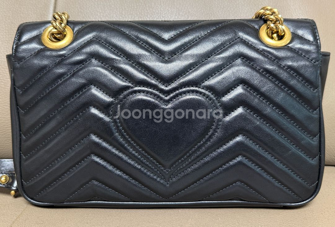 구찌 GG 마몽 마틀라세 체인 숄더백 스몰 블랙--3