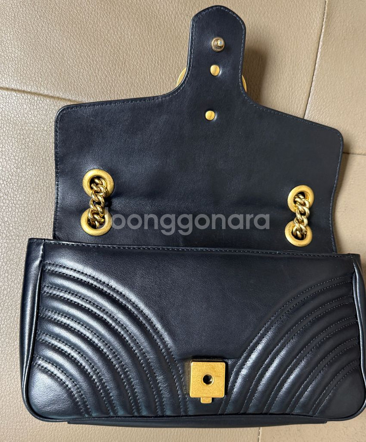 구찌 GG 마몽 마틀라세 체인 숄더백 스몰 블랙--8