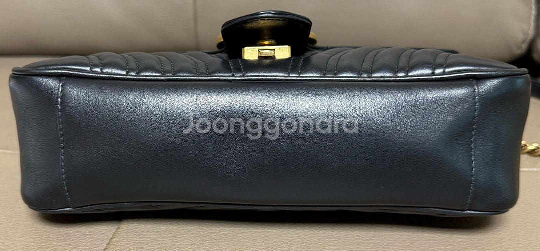 구찌 GG 마몽 마틀라세 체인 숄더백 스몰 블랙--6