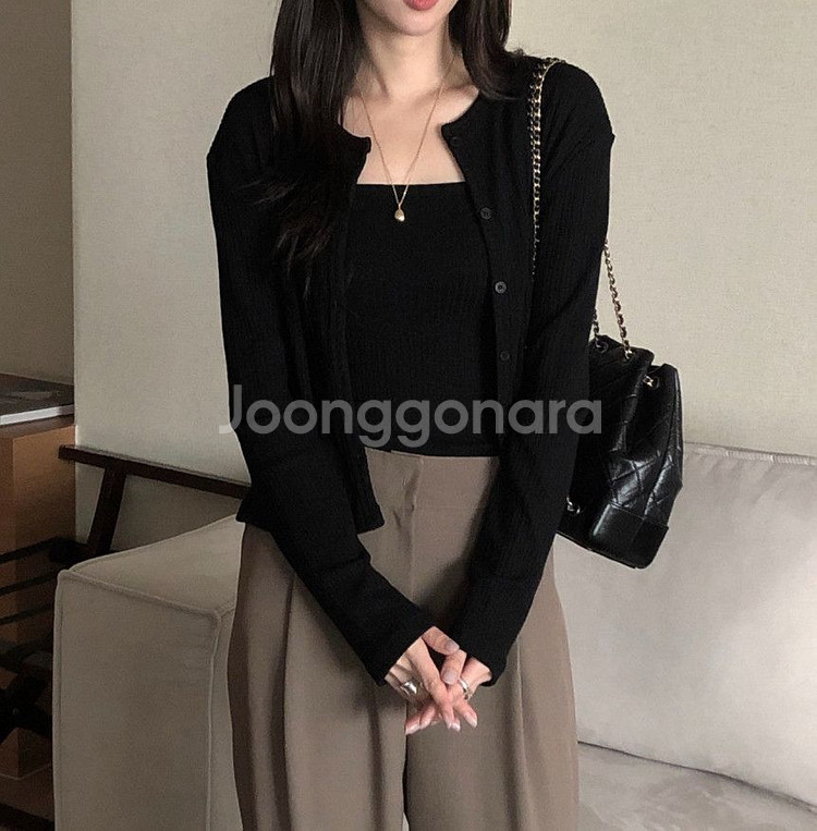 [새상품]오버클래식 나시 가디건 세트--4