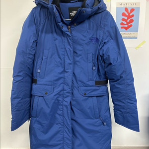 노스페이스 여성 덕다운 롱패딩 90 파란색